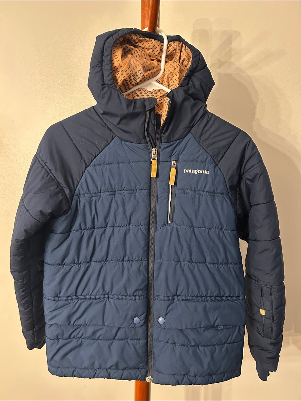 Patagonia Kids Blue Hooded Puffer Jacket